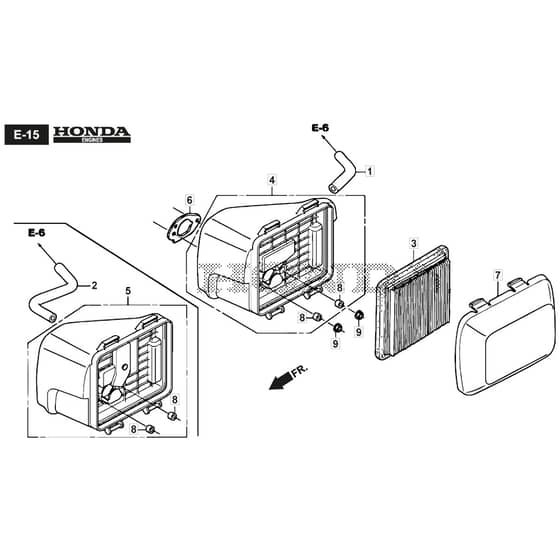 SP465 R - 2019-2021 - 299489038/M19 - Mountfield Rotary Mower Air Filter Diagram