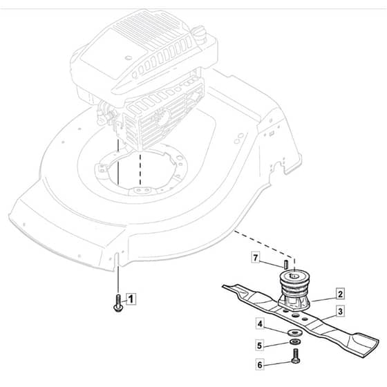 SP465 R - 2019-2021 - 299489038/M19 - Mountfield Rotary Mower Blade Diagram