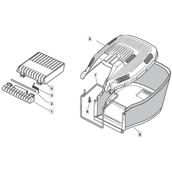 SP46 - 2014 - 299274643/M13 - Mountfield Rotary Mower Grass Bag Diagram