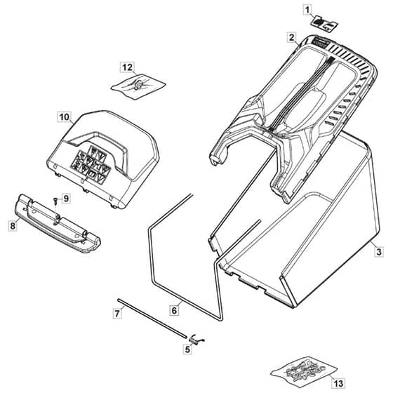 SP46 H - 2021-2022 - 2L0482138/MTF - Mountfield Rotary Mower Grass Bag Diagram