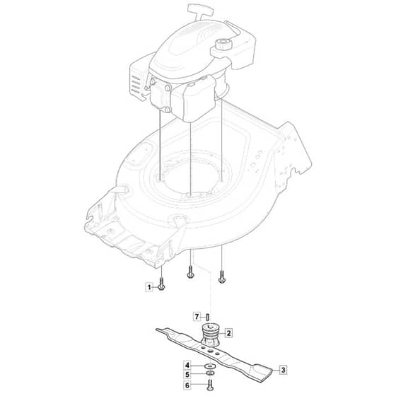 SP46 LS - 2019-2020 - 2L0486548/M19 - Mountfield Rotary Mower Blade Diagram
