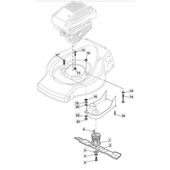SP470 - 2007 - 299274628/BQ - Mountfield Rotary Mower Blade Diagram