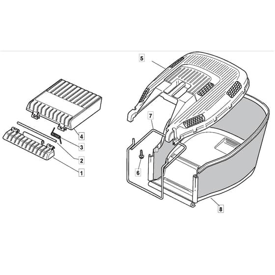 SP470 - 2007 - 299274628/BQ - Mountfield Rotary Mower Grass Bag Diagram