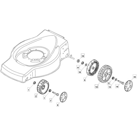 SP470 - 2007 - 299274628/BQ - Mountfield Rotary Mower Wheels Diagram