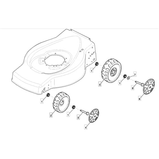 SP470 ES - 2006 - 299324728/BQ - Mountfield Rotary Mower Wheels Diagram