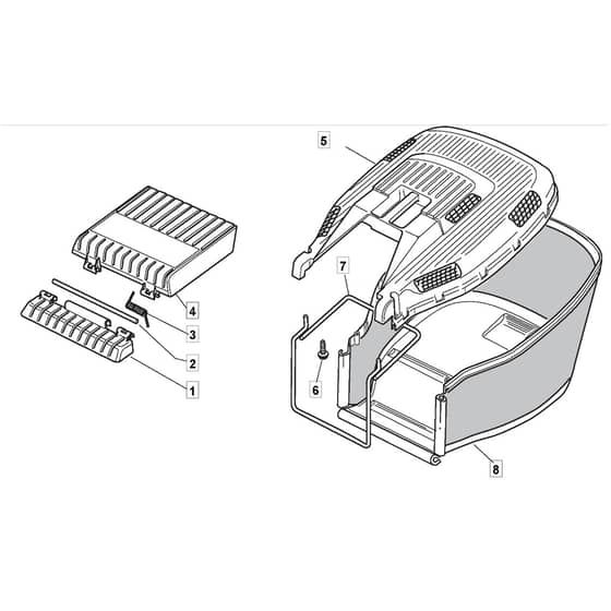 SP474 - 2010 - 299284648/BQ - Mountfield Rotary Mower Grass Bag Diagram