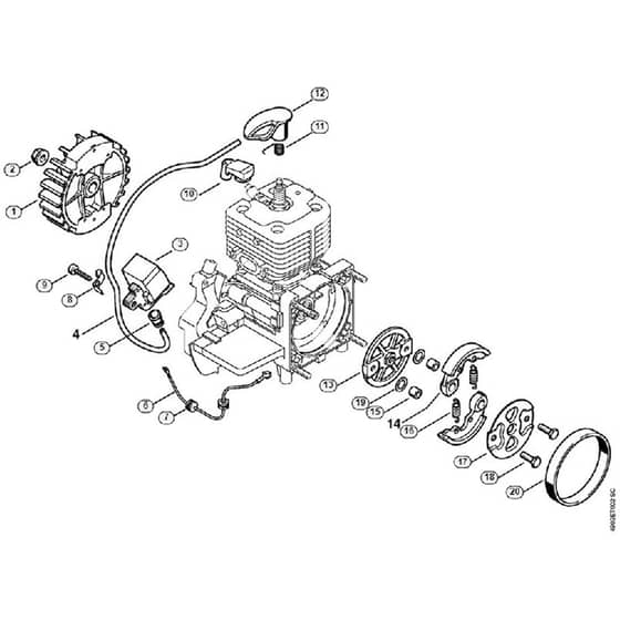 Genuine Stihl SP481 / D - Ignition system, Clutch