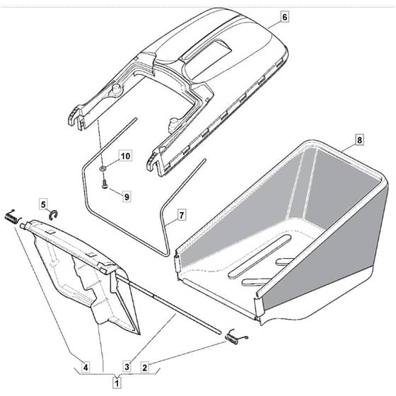 SP484 R - 2008 - 294489048/BQ - Mountfield Rotary Mower Grass Bag Diagram