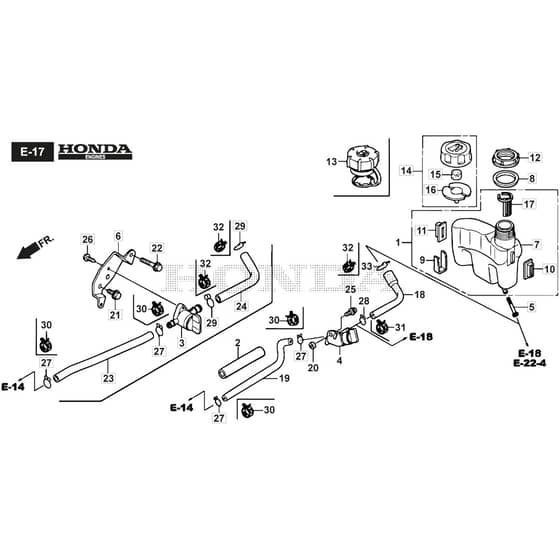 SP485 HW V - 2017-2018 - 294503038/M16 - Mountfield Rotary Mower Fuel Tank Diagram