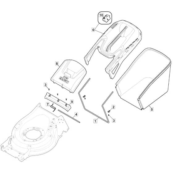 SP485 HW V - 2022 - 294507833/M22 - Mountfield Rotary Mower Grass Bag Diagram