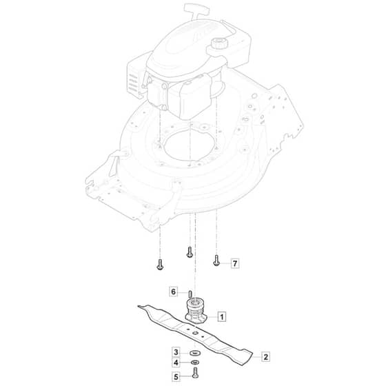 SP485 HW V - 2019-2021 - 294507838/M19 - Mountfield Rotary Mower Blade Diagram