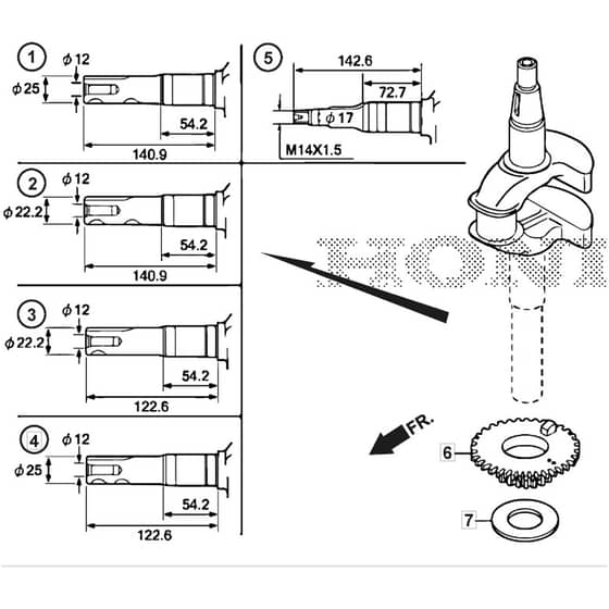 SP485 HW V - 2019-2021 - 294507838/M19 - Mountfield Rotary Mower Crankshaft Diagram