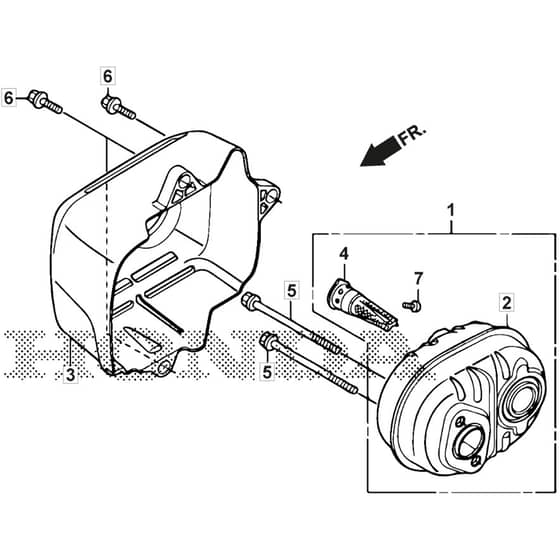 SP485 HW V - 2019-2021 - 294507838/M19 - Mountfield Rotary Mower Exhaust Muffler Diagram