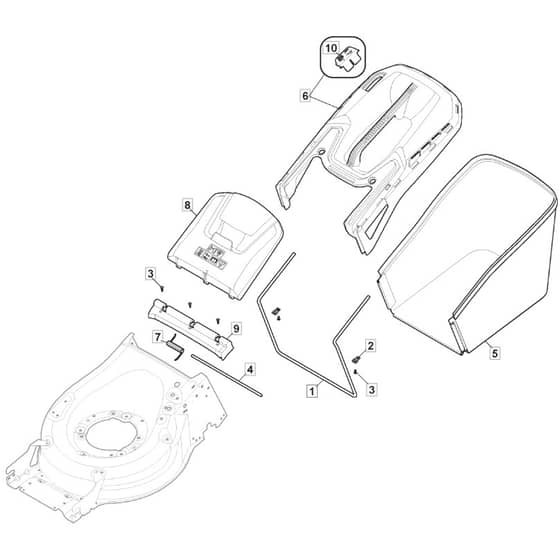 SP485 HW V - 2019-2021 - 294507838/M19 - Mountfield Rotary Mower Grass Bag Diagram