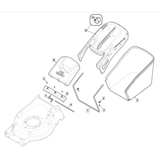 SP485 HW V - 2016 - 294523038/M16 - Mountfield Rotary Mower Grass Bag Diagram