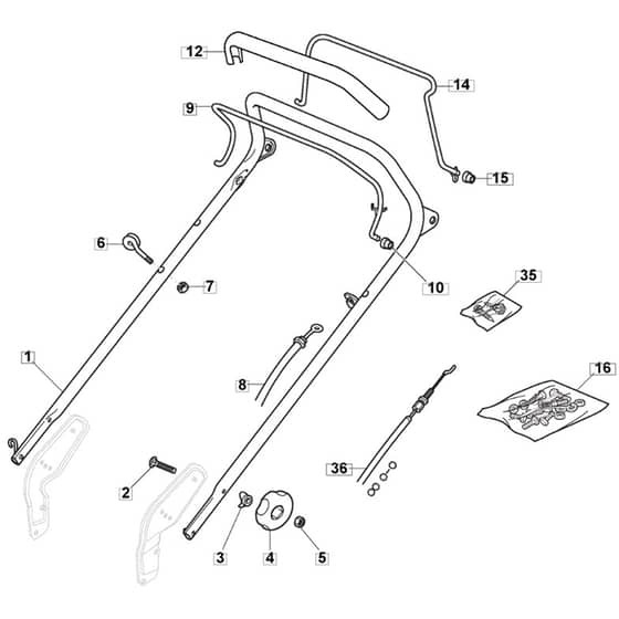 SP500 - 2012-2014 - 295502028/MFR - Mountfield Rotary Mower Handle Diagram