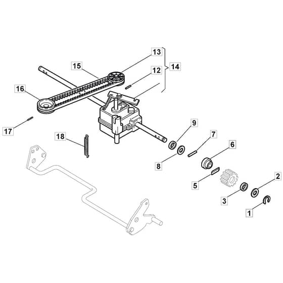 SP505 - 2011-2013 - 292502038/M11 - Mountfield Rotary Mower Transmission Diagram