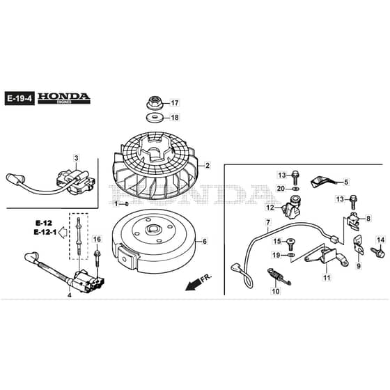 SP505 R - 2014 - 292505038/M14 - Mountfield Rotary Mower Flywheel GCV160A0 S4 GB SD Diagram