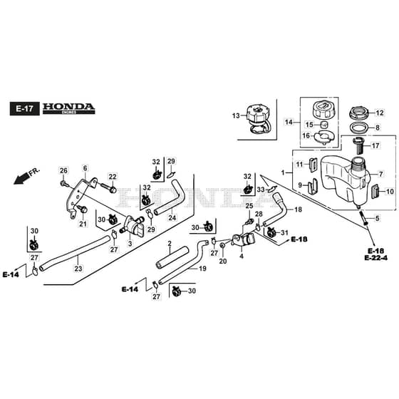 SP505 R - 2014 - 292505038/M14 - Mountfield Rotary Mower Fuel Tank Diagram