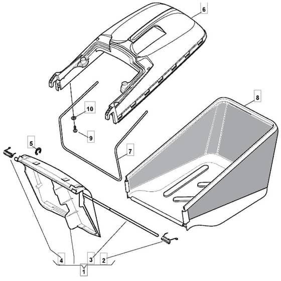 SP505 R - 2014 - 292505038/M14 - Mountfield Rotary Mower Grass Bag Diagram