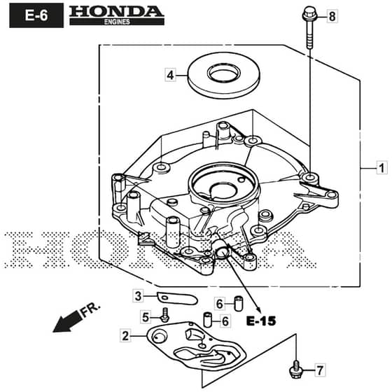 SP505 V SC - 2020 - 294513538/M20 - Mountfield Rotary Mower Crankcase Cover Diagram
