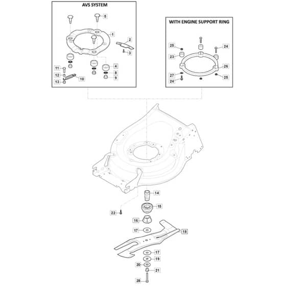 SP505R V - 2019-2021 - 294519038/M19 - Mountfield Rotary Mower Blade Diagram