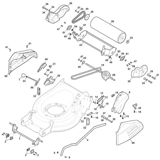 SP505R V - 2022 - 294519043/M22 - Mountfield Rotary Mower Height Adjusting Diagram