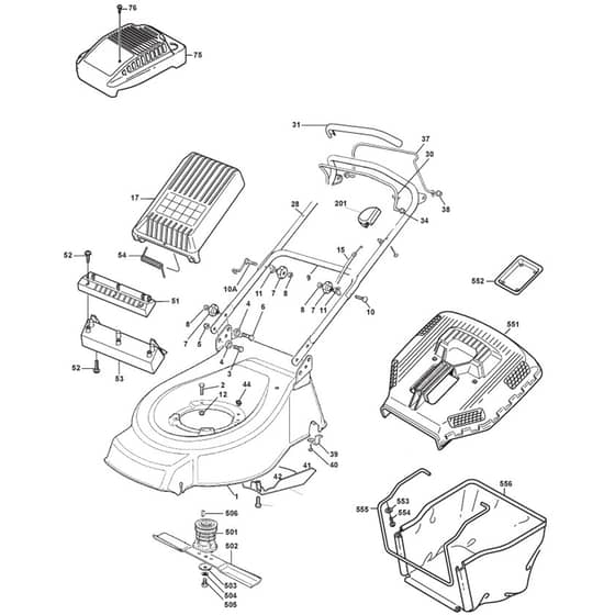 SP530 - 2003 - 23-5681-82 - Mountfield Rotary Mower Grass Bag Diagram