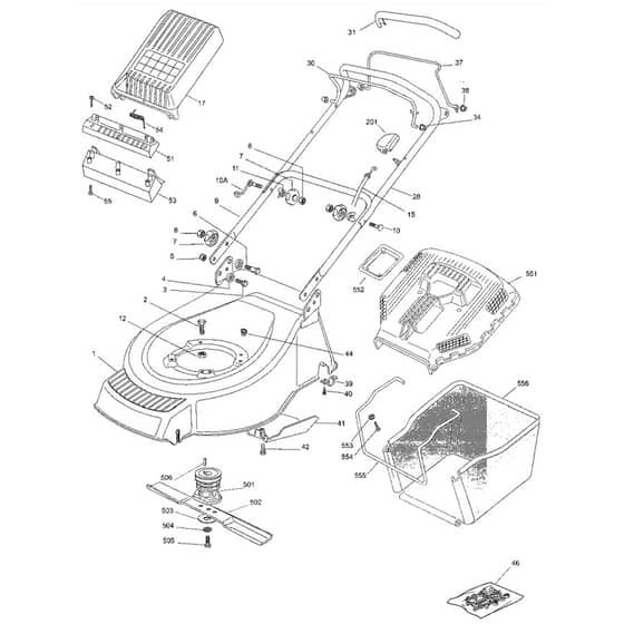 SP530 - 2005 - 23-5681-84 - Mountfield Rotary Mower Grass Bag Diagram