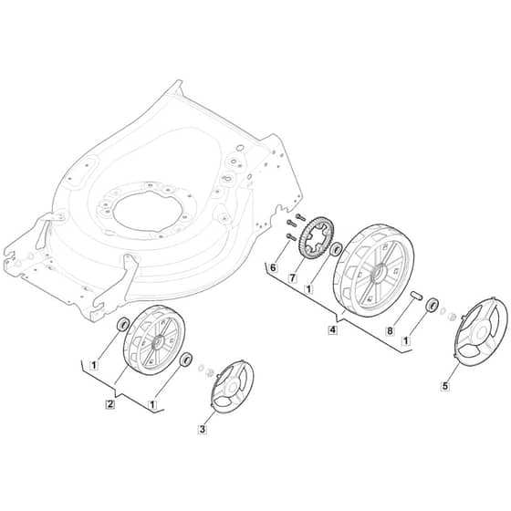 SP530 HW - 2012-2013 - 299536923/MFR - Mountfield Rotary Mower Wheels Diagram