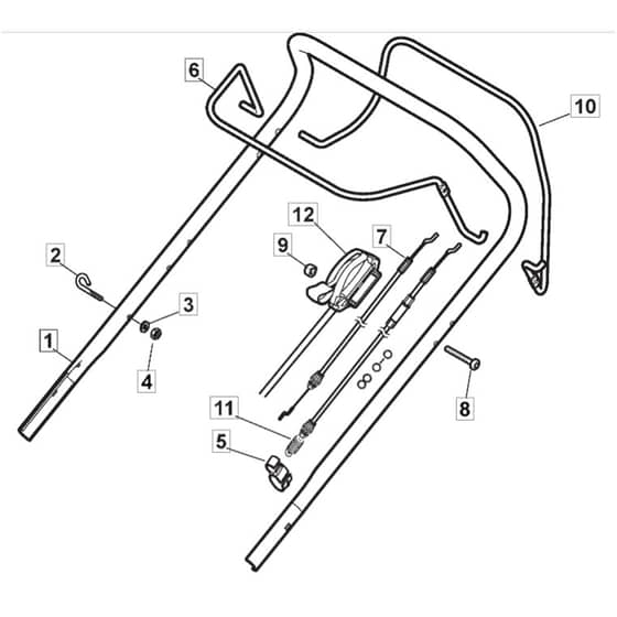 SP533 ES - 2012-2017 - 295546548/BQ - Mountfield Rotary Mower Upper Handle Diagram