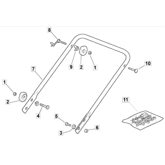 SP534 - 2006-2007 - 290532048/BQ - Mountfield Rotary Mower Lower Handle Diagram