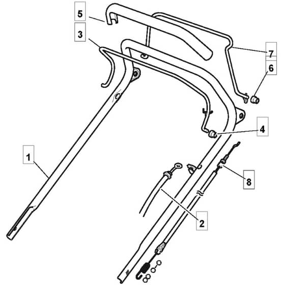 SP534 - 2006-2007 - 290532048/BQ - Mountfield Rotary Mower Upper Handle Diagram