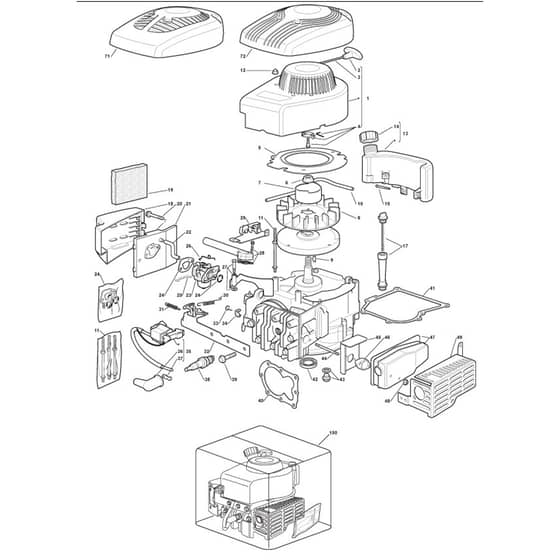 SP534 - 2007 - 290532148/BQ - Mountfield Rotary Mower SV150 Engine Diagram