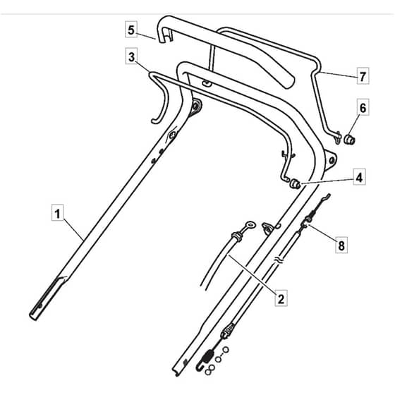 SP534 - 2008 - 299265348/BQ - Mountfield Rotary Mower Upper Handle Diagram