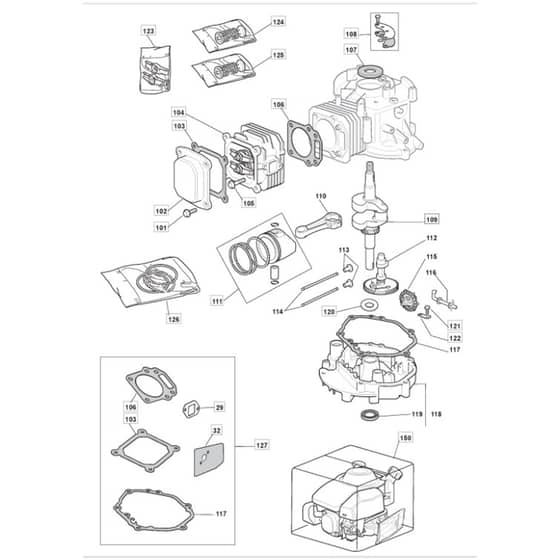 SP534 ES - 2008 - 299325348/BQ - Mountfield Rotary Mower SV200 Engine Diagram