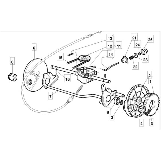 SP535 - 2006-2009 - 290532038/BQ - Mountfield Rotary Mower Transmission Diagram