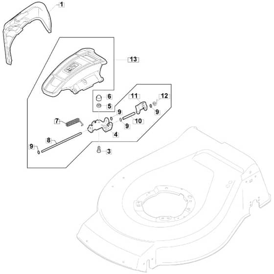 SP535 BW EL 4S - 2022 - 299537848/MTF - Mountfield Rotary Mower Ejection Guard Diagram