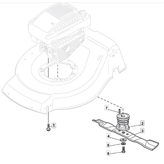 SP535 HW4S - 2018 - 29537838/M18 - Mountfield Rotary Mower Blade Diagram
