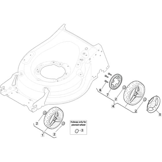 SP535 HW4S - 2018 - 29537838/M18 - Mountfield Rotary Mower Wheels Diagram