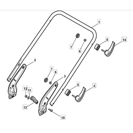 SP535 HW4S - 2011 - 299537038/M11 - Mountfield Rotary Mower Lower Handle Diagram