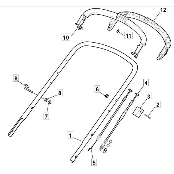 SP535 HW4S - 2011 - 299537038/M11 - Mountfield Rotary Mower Upper Handle Diagram