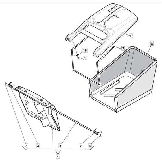 SP535 HW4S - 2012-2014 - 299537838/M11 - Mountfield Rotary Mower Grass Bag Diagram