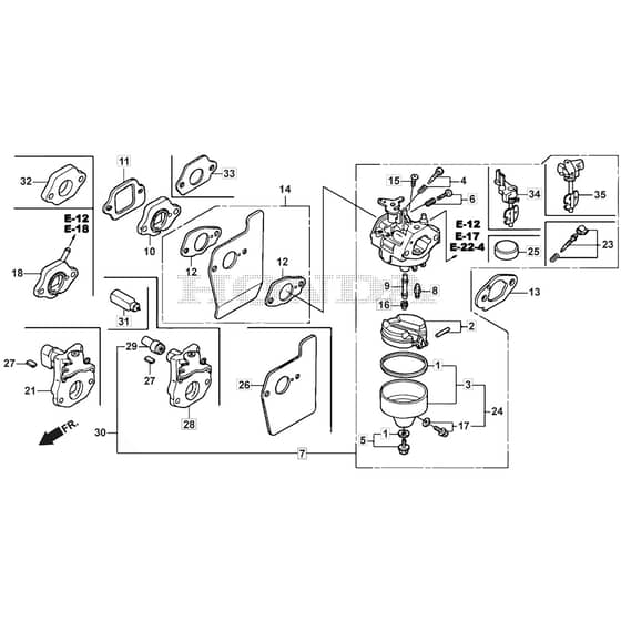 SP535 HW4S - 2014-2018 - 299537838/M14 - Mountfield Rotary Mower Carburettor Diagram