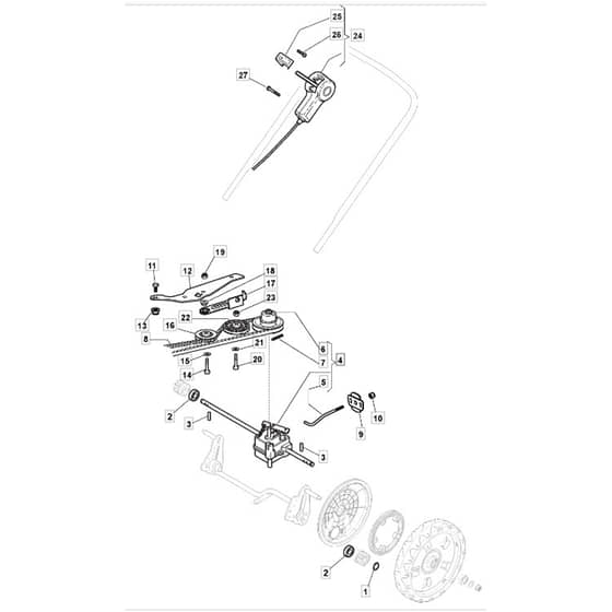 SP535 HW4S - 2014-2018 - 299537838/M14 - Mountfield Rotary Mower Transmission Diagram