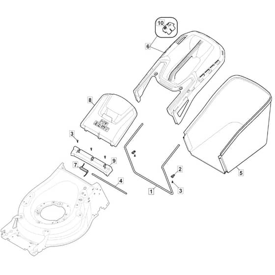 SP535 HW - 2016-2018 - 294556038/M16 - Mountfield Rotary Mower Grass Bag Diagram