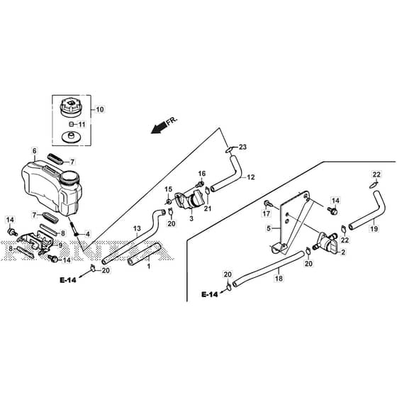 SP535 HW - 2019-2021 - 294556038/M19 - Mountfield Rotary Mower Fuel Tank Diagram