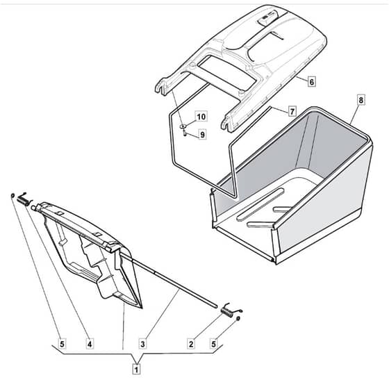 SP535 HW - 2014 - 299536038/M14 - Mountfield Rotary Mower Grass Bag Diagram