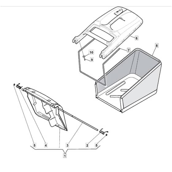 SP535 HW - 2015 - 299536038/M15 - Mountfield Rotary Mower Grass Bag Diagram