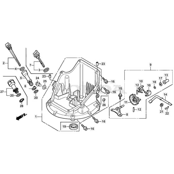 SP535 HW - 2015 - 299536038/M15 - Mountfield Rotary Mower Oil Pan Diagram